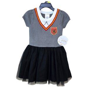 Harry Potter Gryffindor Toddler Girl Dress Up Sweater Dress Short Sleeve 12M-3T